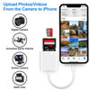 Picture of Denlane SD Card Reader for iPhone, SD & Micro SD Dual Slots Memory Card Reader for iPad, Digital Camera Card Adapter Plug and Play, Trail Game Camera SD Card Viewer, Simultaneous Charging and Reading