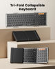 Picture of ProtoArc Backlit Foldable Keyboard, XK01 Plus Folding Portable Bluetooth Keyboard for Travel, True Full Size External Wireless Keyboard with Backlight for iPad Tablet Smartphone Laptop PC