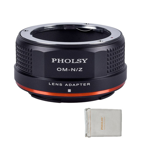 Picture of PHOLSY Lens Mount Adapter Compatible with Olympus Zuiko OM Lens to Nikon Z Mount Camera Body Compatible with Nikon Z fc, Z30, Z9, Z8, Z6 II, Z7 II, Z6, Z7, Z5, Z50