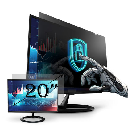 Picture of [2 Pack] Premium Privacy Screen Filter for 20 Inches Desktop Computer Widescreen Monitor with Aspect Ratio 16:09. Anti Glare and Anti Blue Light Protection