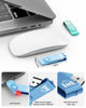 Picture of MOSDART 64GB USB 2.0 Flash Drive, with Keychain Loop, Swivel Design with LED Light, exFAT Memory Stick for Computers, System Backup, Data Storage, Green and Blue (Pack of 2)