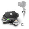 Picture of NEEWER Tripod Head Leveling Base Camera Leveler, 3 Axis Wheel Metal Head with Bubble Levels, 3/8" Screw & Thread, +/-9° Precise Angle Adjustment for Macro Panoramic Photography, Max Load 33lb, LP65