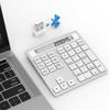 Picture of Bluetooth Number Pad - 2.4G Wireless Numeric Keypad with Display Calculator - Wireless Number Pad Slim 34-Key Portable Financial Accounting Numpad Data Entry &Calculation 2in1 for Laptop Desktop White