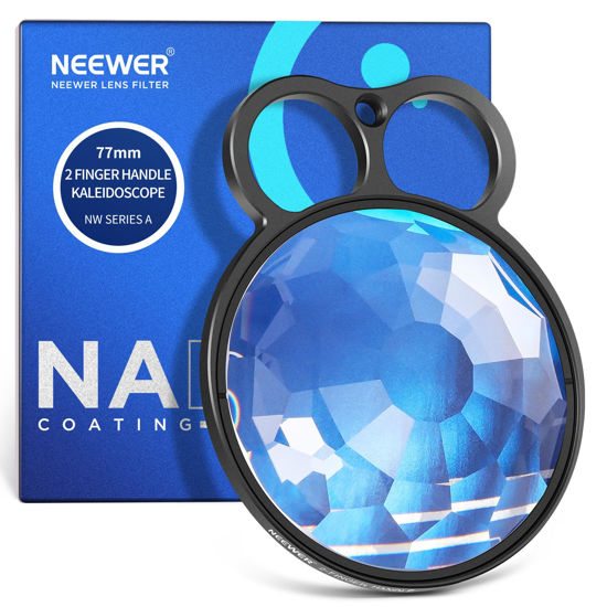 Picture of NEEWER 77mm Handheld Kaleidoscope Prism Lens Filter, Glass Prism Camera Lens Effect Filter with 2 Finger Handle, Multi Refraction, Variable Number of Photographic Subjects, DSLR Photography Accessory