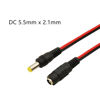 Picture of QLXHBOT 10 Pairs 12V 5A DC Power Pigtail Barrel Plug 2.1mm x 5.5mm Male Female Connector Cable for CCTV Security Camera and 12V Power Supply Adapter (Real 18AWG)
