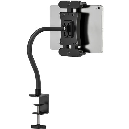 Picture of JUBOR Tablet Stand Holder, Gooseneck iPad Desk Mount for Kitchen, Work Meetings, Video, Tablet Clamp Mount Compatible with iPad Mini/Air/Pro, Kindle Fire HD, Galaxy Tabs and All 4.7-13.5" Tablets