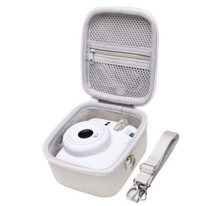Picture of LTGEM Hard Case for Fujifilm Instax Mini 12 / Mini 11 / Mini 10 / Mini 9 / Mini 8 / Mini 7/ Mini 7+ Instant Camera - Storage Protective Carrying Bag with Shoulder Strap （Clay White）