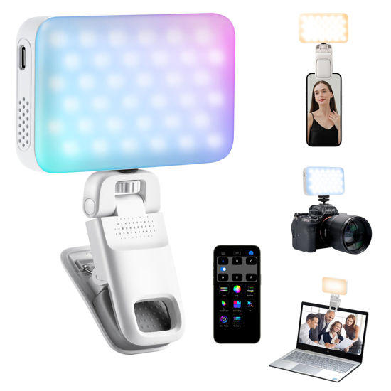 Picture of VILTROX RGB Video Light, Selfie Light, Portable LED Phone Light with Clip, Rechargeable on Camera Video Light with App Control, for Phone,Laptop,Camera,iPad, video recording for TikTok,YouTube,Vlog