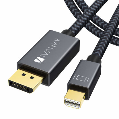 Picture of IVANKY 8K Mini DisplayPort to DisplayPort Cable 3.3ft, Bi-Directional Mini DP to DP Cable 8K@60Hz, 4K@144Hz, 32.4Gbps HDR, Thunderbolt to DisplayPort, Aluminum Shell, Gold-Plated Braided for MacBook