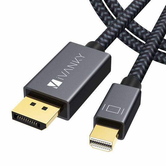 Picture of IVANKY 8K Mini DisplayPort to DisplayPort Cable 3.3ft, Bi-Directional Mini DP to DP Cable 8K@60Hz, 4K@144Hz, 32.4Gbps HDR, Thunderbolt to DisplayPort, Aluminum Shell, Gold-Plated Braided for MacBook