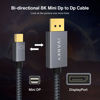 Picture of IVANKY 8K Mini DisplayPort to DisplayPort Cable 3.3ft, Bi-Directional Mini DP to DP Cable 8K@60Hz, 4K@144Hz, 32.4Gbps HDR, Thunderbolt to DisplayPort, Aluminum Shell, Gold-Plated Braided for MacBook