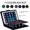 Picture of eoso TouchPad Keyboard case for 9",9.7",10.1",10.2",10.5",10.9",11" Tablets,2-in-1 Bluetooth Wireless Keyboard with Touchpad,7 Colors Backlit & Leather Folio Cover(Black)
