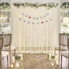 Picture of Champagne Tulle Backdrop Curtain with Lights String for Parites Wedding 10x8ft Champagne Sheer Backdrop Curtains for Bridal Baby Shower Valentine's Day Birthday Party Photo Booth Props Decorations