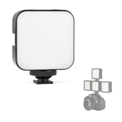 Picture of HuaerHui Mini LED Video Light with 3 Cold Shoe Mounts LED Bulbs Vlog Photo Fill Light Dimmable High Power Panel Video Light for DJI OSMO Sony A6400 A6300 Canon DSLR Cameras