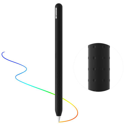 Picture of AKSHFETH Silicone Cover for Apple Pencil 2nd Generation & Apple Pencil Pro 2024 Case Sleeve Soft Thin Apple Pencil Grip Accessories (Black)