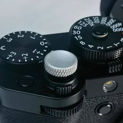 Picture of Camera Shutter Button, Metal Shutter Button Upscale and Delicate Soft Shutter Release Button (2 Pack/Silver)