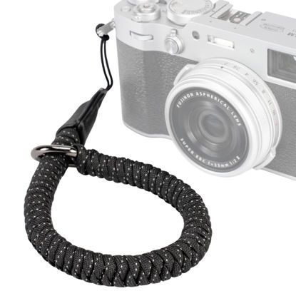 Picture of SMALLIRG Camera Wrist Strap, Universal Braided Camera Hand Strap, Adjustable Safety Strap Compatible for DSLR or Mirrorless Camera, Black - 4881