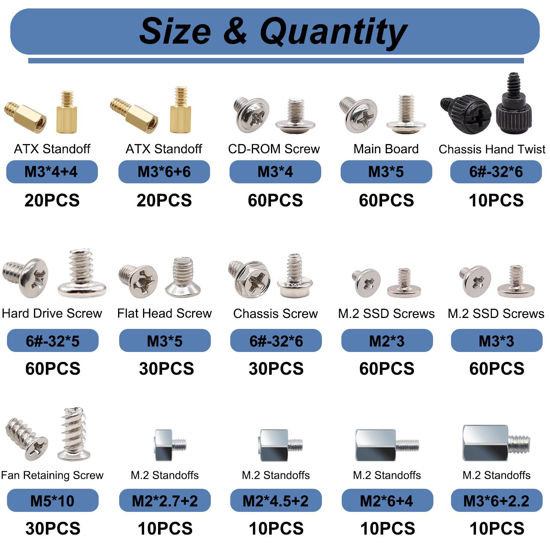 GetUSCart- Bemaka 480PCS M.2 Screws Motherboard Standoffs Screws ...