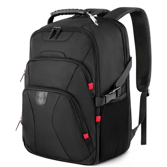 Picture of ZOMFELT Travel Backpack, 15.6 inch Laptop Backpack for Men Women, Water Resistant College School Computer Bag, Carry On Bag Airline Approved Business Work Bag, Laptop Bag for Work Trip Gift, Black