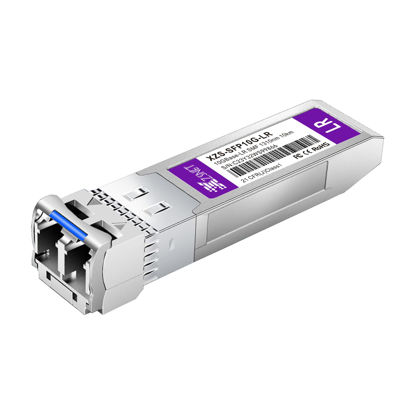 Picture of XZSNET 10GBASE-LR SFP+ Transceiver, 10G SFP+ to LC Single Mode Fiber Module Compatible for Cisco SFP-10G-LR, Ubiquiti UniFi UF-SM-10G, Mikrotik S+31DLC10D, Meraki, Netgear, D-Link and More, 1 Pack