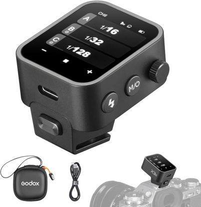 Picture of Godox X3-O Touchscreen TTL Wireless Flash Trigger for Olympus/Panasonic Camera, 1/8000s HSS TTL TCM Function, Built-in Battery USB-C Charge Flash Transmitter Compatible with Olympus E-P3 E-PL5 E-M1
