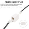 Picture of KINXIYU Phone Cord 25FT, Landline Telephone Cable with RJ11 Plug, Includes Telephone Inline Coupler RJ11 Splitter and 10pcs Cable Clips(White)