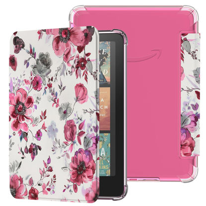 Picture of Famavala Transparent Case for 7" Amazon Kindle Paperwhite Signature Edition (12th Generation, 2024 Release) and Kindle Colorsoft Signature Edition (1st Gen), Clear Back Cover (Rose Floral)