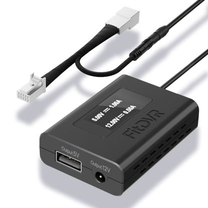 Picture of FitDVR Dash Camera Power Adapter (10-Pin) for Toyota and Lexus, Connects to Rearview Mirror, LED Display, Built-in USB Power Source, Easy Install, Plug and Play, 5V 12V Output,D3-035