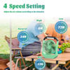 Picture of ATEngeus USB Desk Fan, 10000mAh Rechargeable Battery Operated Fan, 4 Speeds Table Fan, 8“ Camping Fan, 180°Rotation, LED Light, Timer, Portable Fan for Camping,Traveling