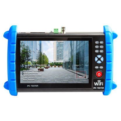Picture of RAINLEOTI CCTV Camera Tester 7" IPS Touch Screen 6K 12mp IP Camera Tester CVBS Analog Camera Built-in WiFi with IP Discovery/POE/RJ45 Cable TDR Test/PTZ Control/HDMI Output/IPC Tester/Network Tool
