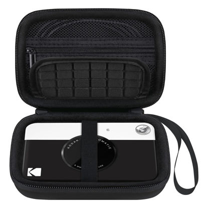 Picture of Elonbo Camera Carrying Case for KODAK Printomatic Digital Instant Print Camera, Portable Bluetooth Photo Printer Storage Holder Bag, Mesh Bag Fits Photo Paper,MicroSD Card,USB Cable, Black+Black