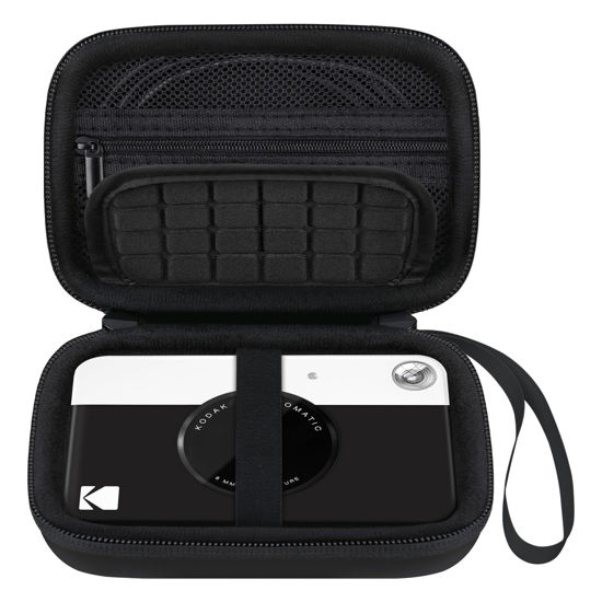 Picture of Elonbo Camera Carrying Case for KODAK Printomatic Digital Instant Print Camera, Portable Bluetooth Photo Printer Storage Holder Bag, Mesh Bag Fits Photo Paper,MicroSD Card,USB Cable, Black+Black