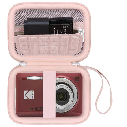Picture of Canboc Hard Case for KODAK PIXPRO FZ55/ FZ45/ FZ43/ FZ53 16MP Digital Camera, Vlogging Camera Bag, Zipper Mesh Pocket fit Cable, SD Card, Pink (Case Only)