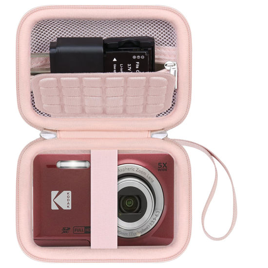 Picture of Canboc Hard Case for KODAK PIXPRO FZ55/ FZ45/ FZ43/ FZ53 16MP Digital Camera, Vlogging Camera Bag, Zipper Mesh Pocket fit Cable, SD Card, Pink (Case Only)