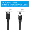 Picture of SIOCEN 2 Pack 1 Male to 2 Female Cord 5.5mm x 2.1mm,DC Power Splitter Cable for CCTV Security Cameras,Y Splitter Adapter Wire,2 Way Y-Cable