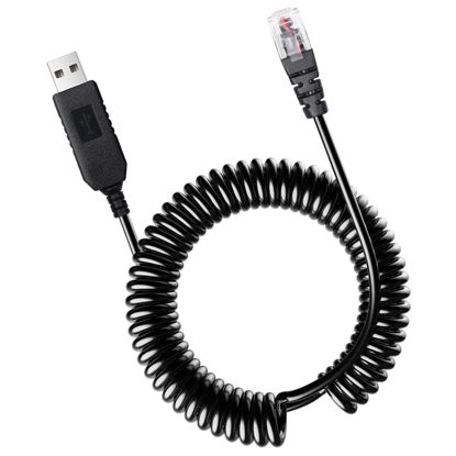 Picture of MONDGE Radar Detector Colied Cable with USB to RJ11 Plug Cable 5V-12V Power Cable Compatible with Escort Uniden Radenso XP Beltronics Cobra Whistler 9.8FT Powered for 12V Radar Detectors