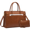 Picture of LOVEVOOK Laptop Tote Bag For Women Work, Vintage Leather Computer Bags For Laptops For Women, Waterproof Laptop Bag Business Briefcase Office Large Shoulder Handbag Purse, 15.6 Inch, Brown