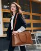 Picture of LOVEVOOK Laptop Tote Bag For Women Work, Vintage Leather Computer Bags For Laptops For Women, Waterproof Laptop Bag Business Briefcase Office Large Shoulder Handbag Purse, 15.6 Inch, Brown