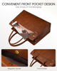 Picture of LOVEVOOK Laptop Tote Bag For Women Work, Vintage Leather Computer Bags For Laptops For Women, Waterproof Laptop Bag Business Briefcase Office Large Shoulder Handbag Purse, 15.6 Inch, Brown