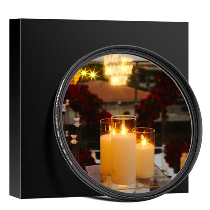 Picture of Walking Way 8 Points Star Filter 58 MM Variable Twinkle Effect Starburst Filter - Cross-Screen Filter - Slim Sparkling Effect Lens Filter