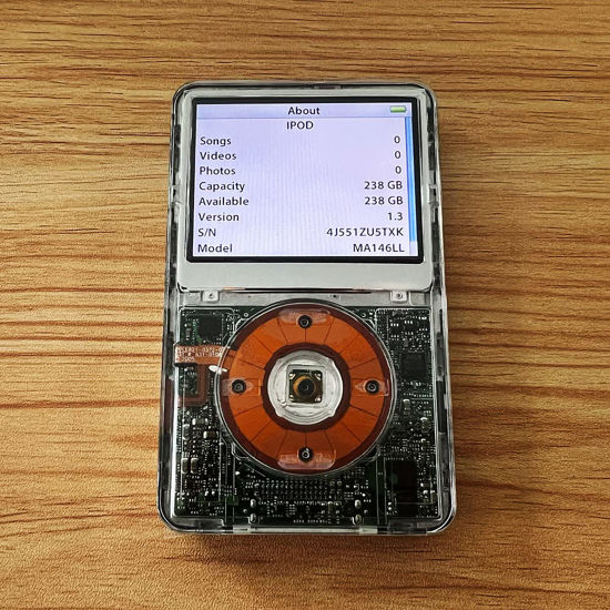 Picture of M-Player Compatible with iPod Classic Video 5th gen 256gb Upgraded 2000mAh Battery Transparent