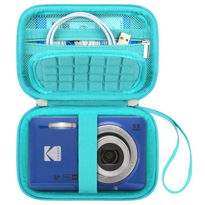Picture of Canboc Carrying Case for KODAK PIXPRO FZ55/ FZ45/ FZ43/ FZ53 16MP Digital Camera, Video Vlogging Camera Bag, Zipper Mesh Pocket fit Cable, Green (Case Only)
