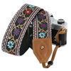 Picture of Padwa Lifestyle 2" Wide Classic Crazy Horse Art Cowhide Head Camera Strap - Jacquard Embroidery Floral Vintage Camera Straps for Photographers Gift, Adjustable Shoulder Neck Strap Fits DSLR Cameras