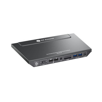 Picture of AV Access KVM Switch with Docking Station for Laptop & Desktop | 100W Charging, 4K@60Hz Dual Monitor HDMI, 3xUSB 3.0, USB-C, 1G Ethernet, EDID Support, SD, 3.5mm AUX Audio | Fast Switch 2 Computers
