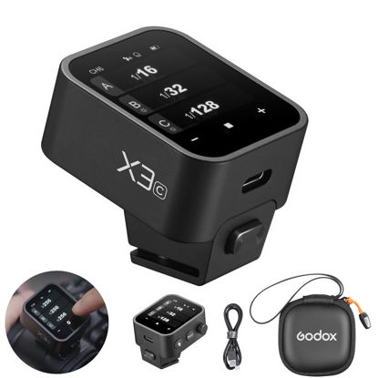 Picture of Godox X3 X3C X3-C TTL Wireless Flash Trigger for Canon Camera, OLED Touchscreen Flash Transmitter,Built-in Lithium Battery Support Quick Charge(Godox X2T-C/Xpro-c/XProII-C Upgrade Version)