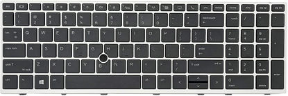 Picture of Replacement Keyboard for HP EliteBook 850 G5 850 G6 755 G5, Zbook 15u G5 & Zbook 15u G6 Laptop, HP Elitebook 850 G6 Keyboad with Silver Frame wih Backlit with Point US Layout