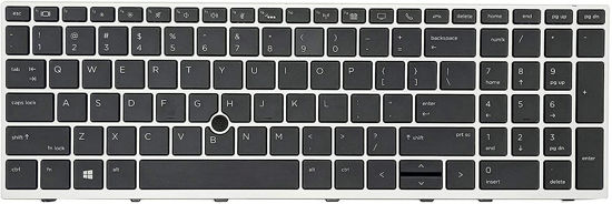 Picture of Replacement Keyboard for HP EliteBook 850 G5 850 G6 755 G5, Zbook 15u G5 & Zbook 15u G6 Laptop, HP Elitebook 850 G6 Keyboad with Silver Frame wih Backlit with Point US Layout