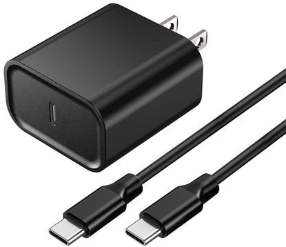 Picture of 18W Fast-Cahrging USB-C Charger Fit for Samsung Galaxy-Tab A9+ Plus SM-X210 WiFi, SM-X215 LTE, SM-X216 5G Tablet Type C Power Adapter Charging Cord Cable