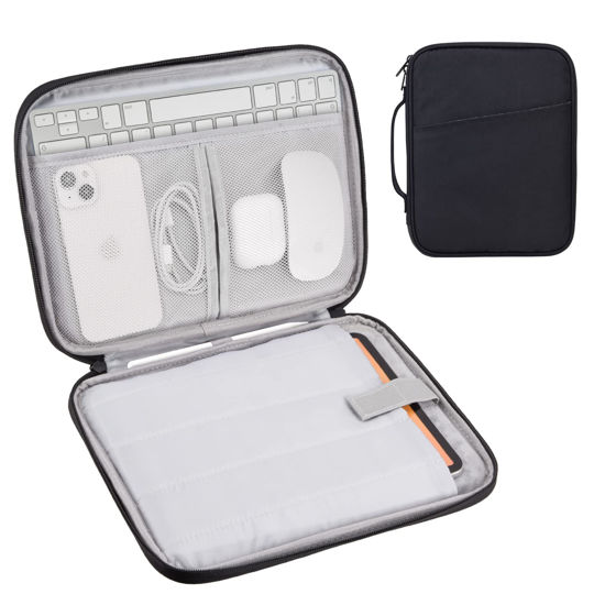Picture of iPad Pro 12.9 Carrying Case Bag, Padded Tablet Sleeve for iPad Pro 13-in (M4), iPad Air 13-in (M2), Surface Pro 9/8, 12.4 Galaxy Tab S9+/S8+ (Black-12.9)