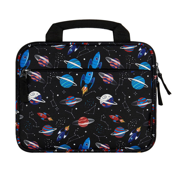 Picture of Choco Mocha 10 Inch Kids Tablet Sleeve Bag for Boys, Kids Tablet Carrying Case for Fire 7, Fire HD 8 Tablet, Kindle Kids Edition, iPad,Toddler Tablet Bag, Rocket Black